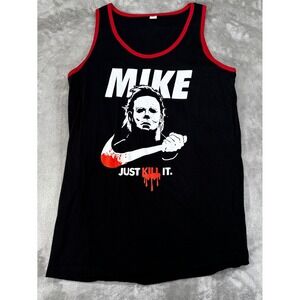 Unbranded Michael Myers Tank Top Mens Large Black Excellent Halloween Parody